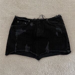 Carmar Black Distressed Jean Skirt